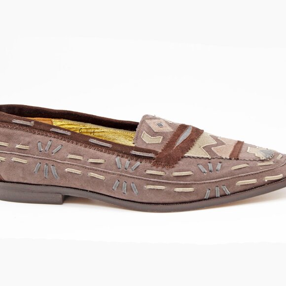 Zalo Aztec Print Slip on Loafer in Brown - Picture 4 of 8